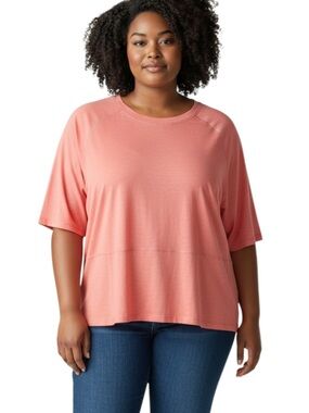 Source Unknown Coral Short-Sleeve Relaxed Top